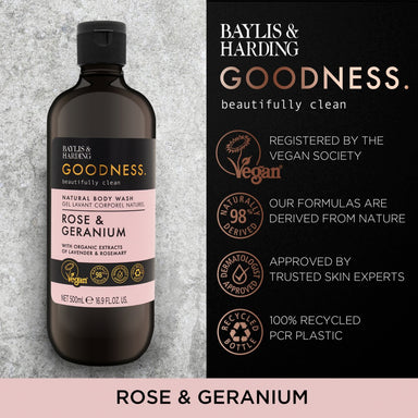 Baylis & Harding Goodness Rose and Geranium Body Wash - Intamarque - Wholesale 0017854100220