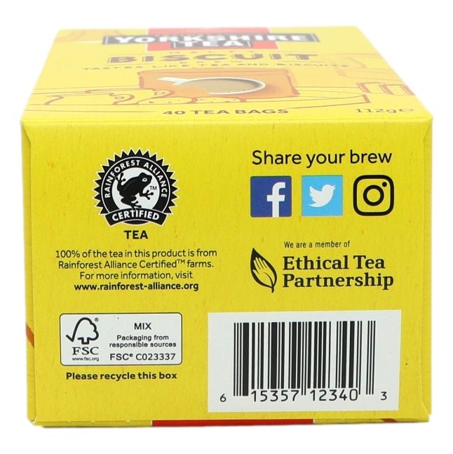 Yorkshire Tea Biscuit Brew 40 Tea Bags 112g - Intamarque - Wholesale 0615357123403