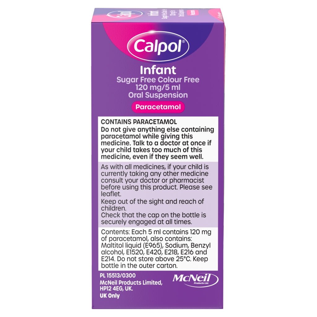 Calpol Infant Colour Free Sugar Free Suspension MED - Intamarque - Wholesale 3574660418439