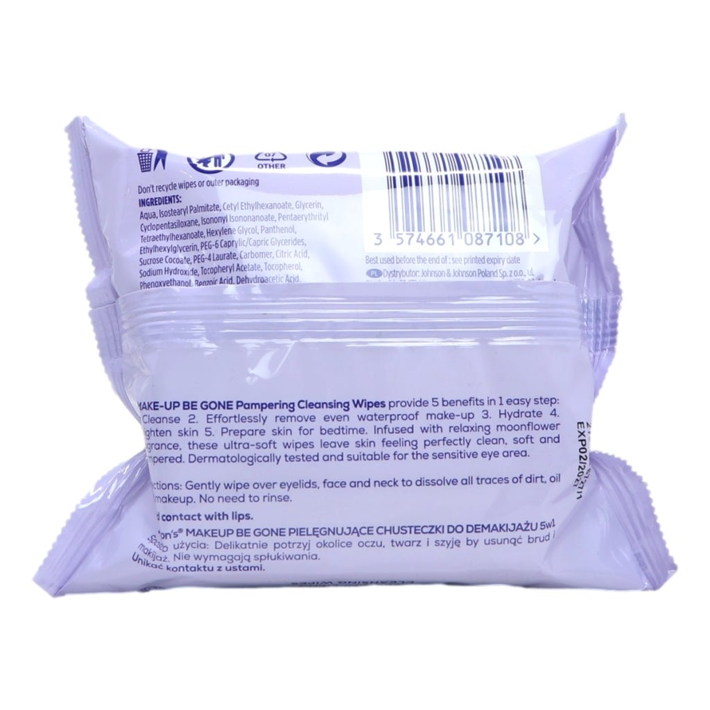 Johnsons Face Care Wipes Pampering All Skin Types - Intamarque - Wholesale 3574661087108