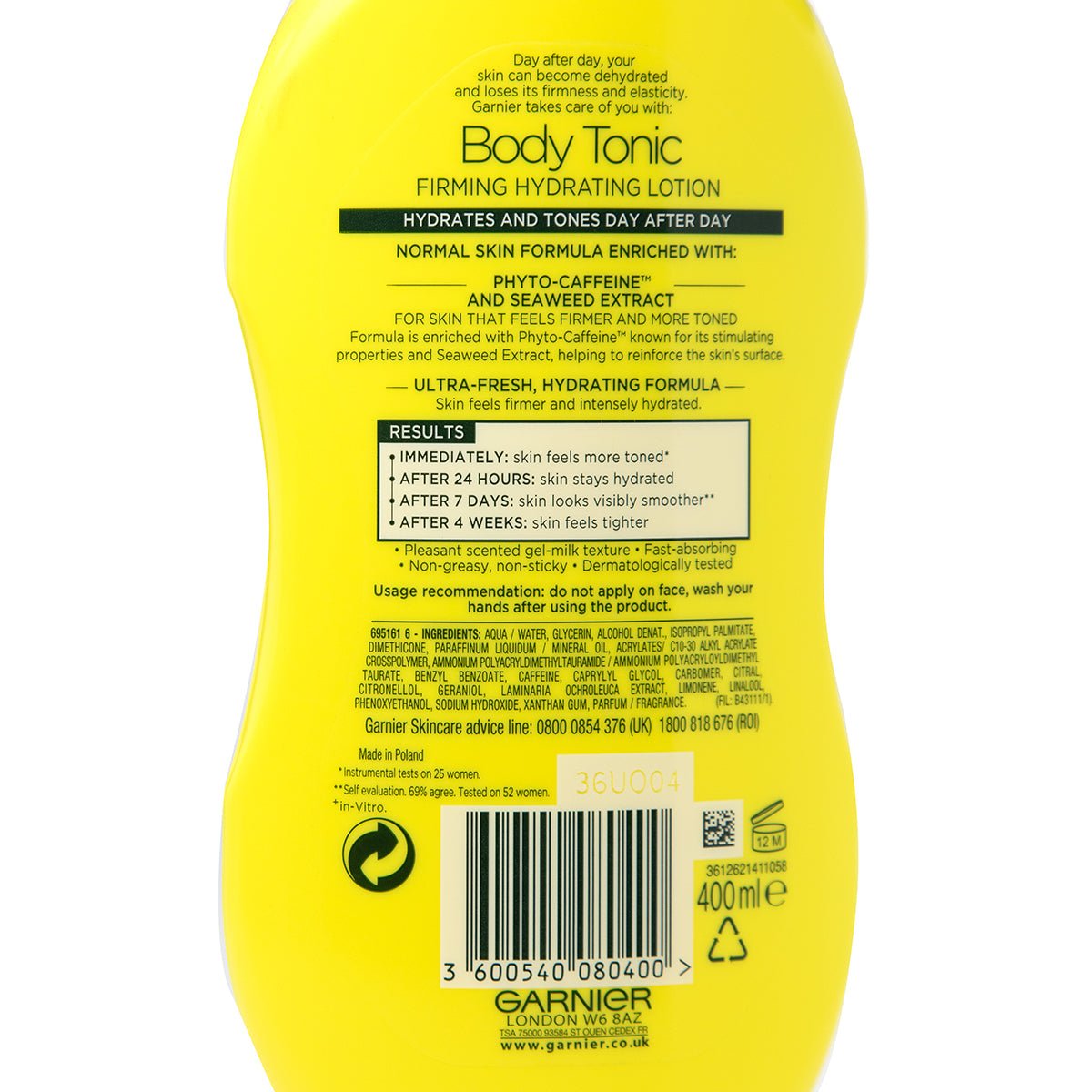 Garnier Body Tonic 400ml Firming Lotion - Intamarque - Wholesale 3600540080400