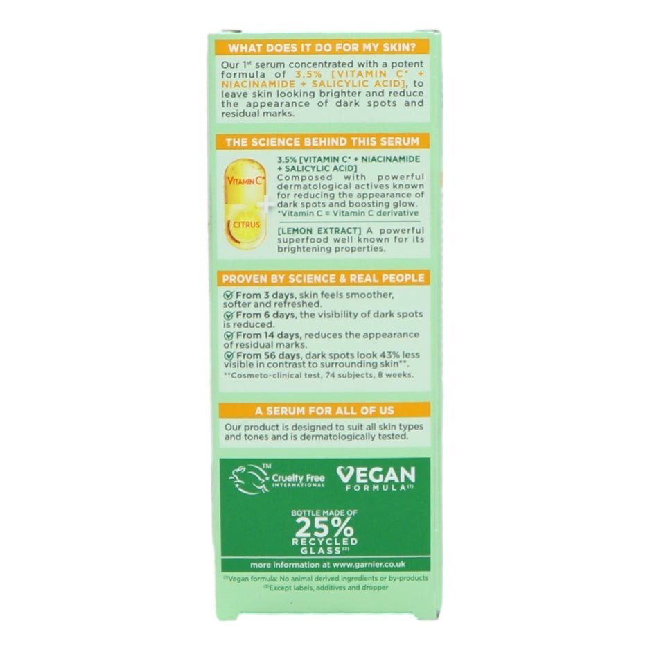 Garnier Naturals Vitamin C 30ml Anti - Dark Spot Serum - Intamarque - Wholesale 3600542433266