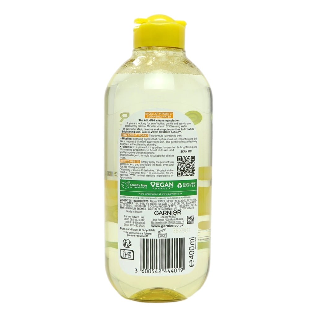 Garnier Micellar Cleansing Water 400ml Vitamin C - Intamarque - Wholesale 3600542444019