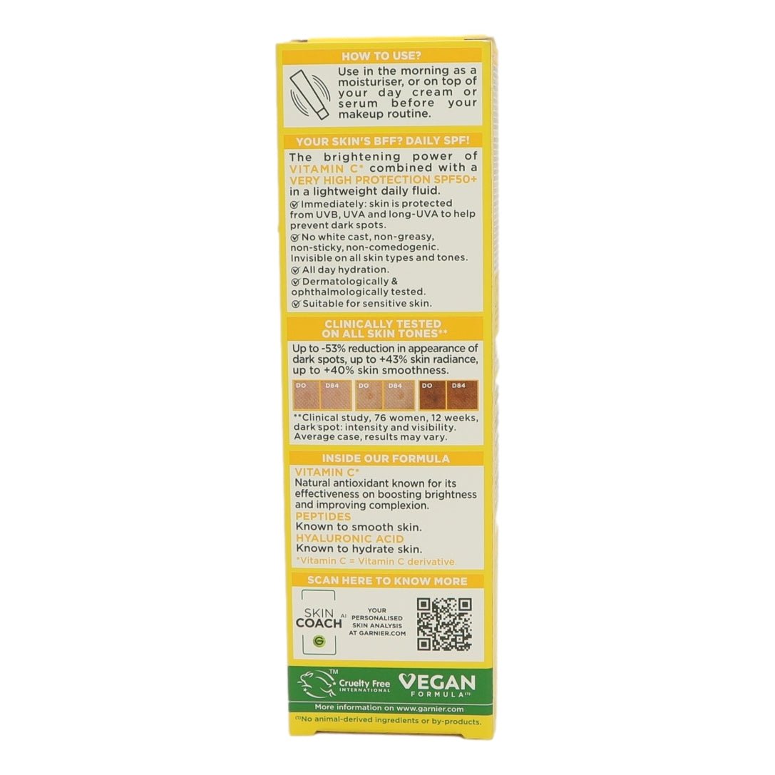 Garnier Vitamin C DAILY UV Invisible SPF50+ 40ml - Intamarque - Wholesale 3600542572989