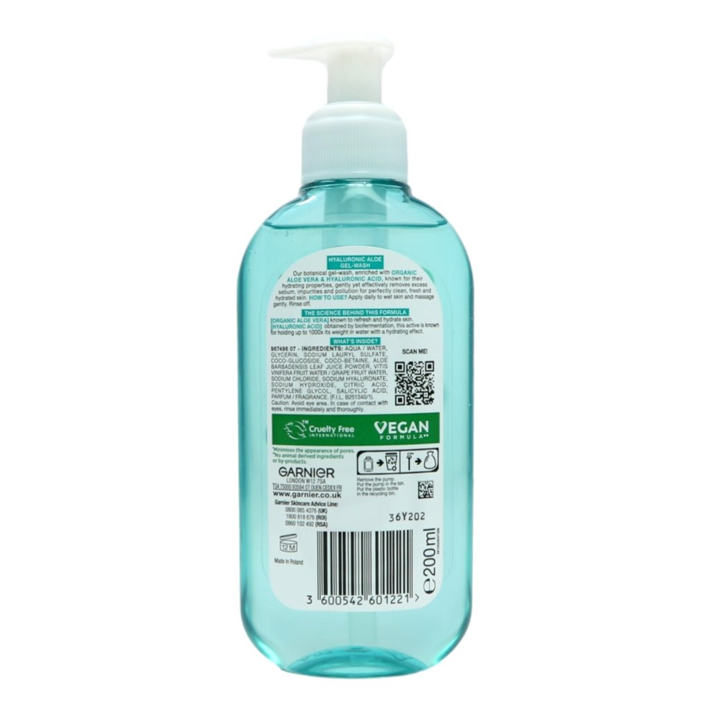 Garnier Hyaluronic Aloe Gel Wash 200ml - Intamarque - Wholesale 3600542601221