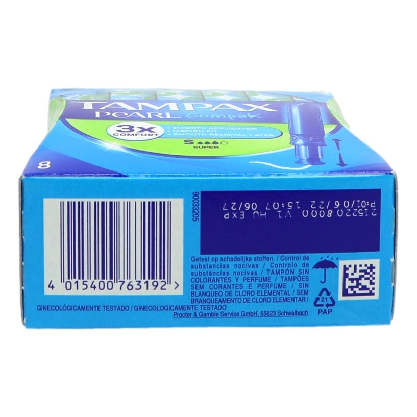 Tampax Compak Pearl 8s Super - Intamarque - Wholesale 4015400763192