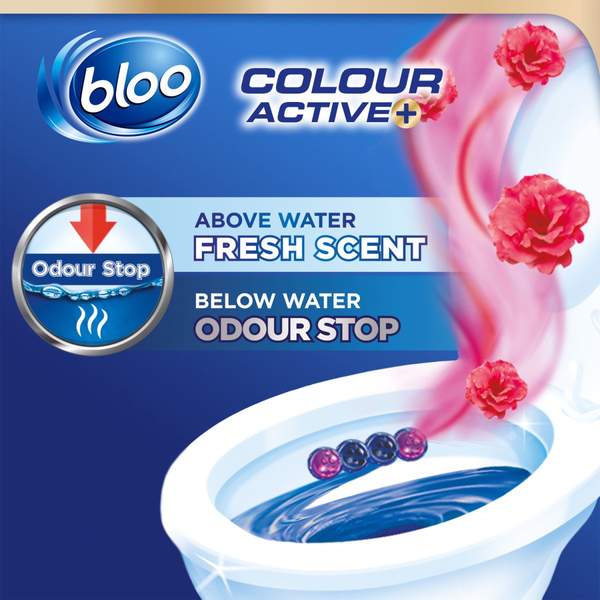 Bloo Colour Active Blue Water Toilet Rim Block Flower - Intamarque - Wholesale 5000325047921