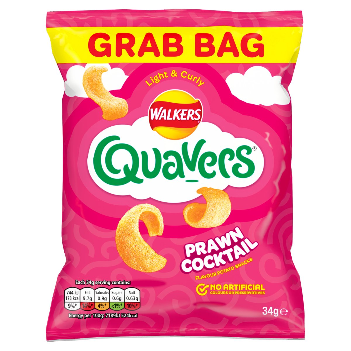 Quavers Prawn Cocktail Grab Bag 34g - Intamarque - Wholesale 5000328263038