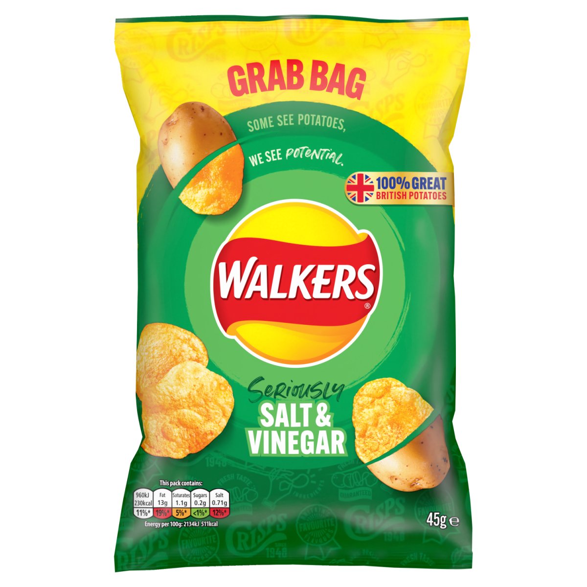 Walkers Grab Bag Salt & Vinegar 45G - Intamarque - Wholesale 5000328270630