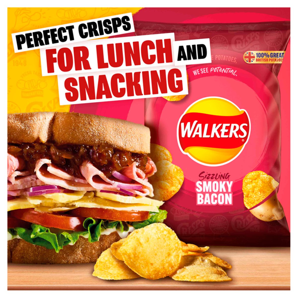 Walkers Grab Bag Smokey Bacon 45G - Intamarque - Wholesale 5000328271095