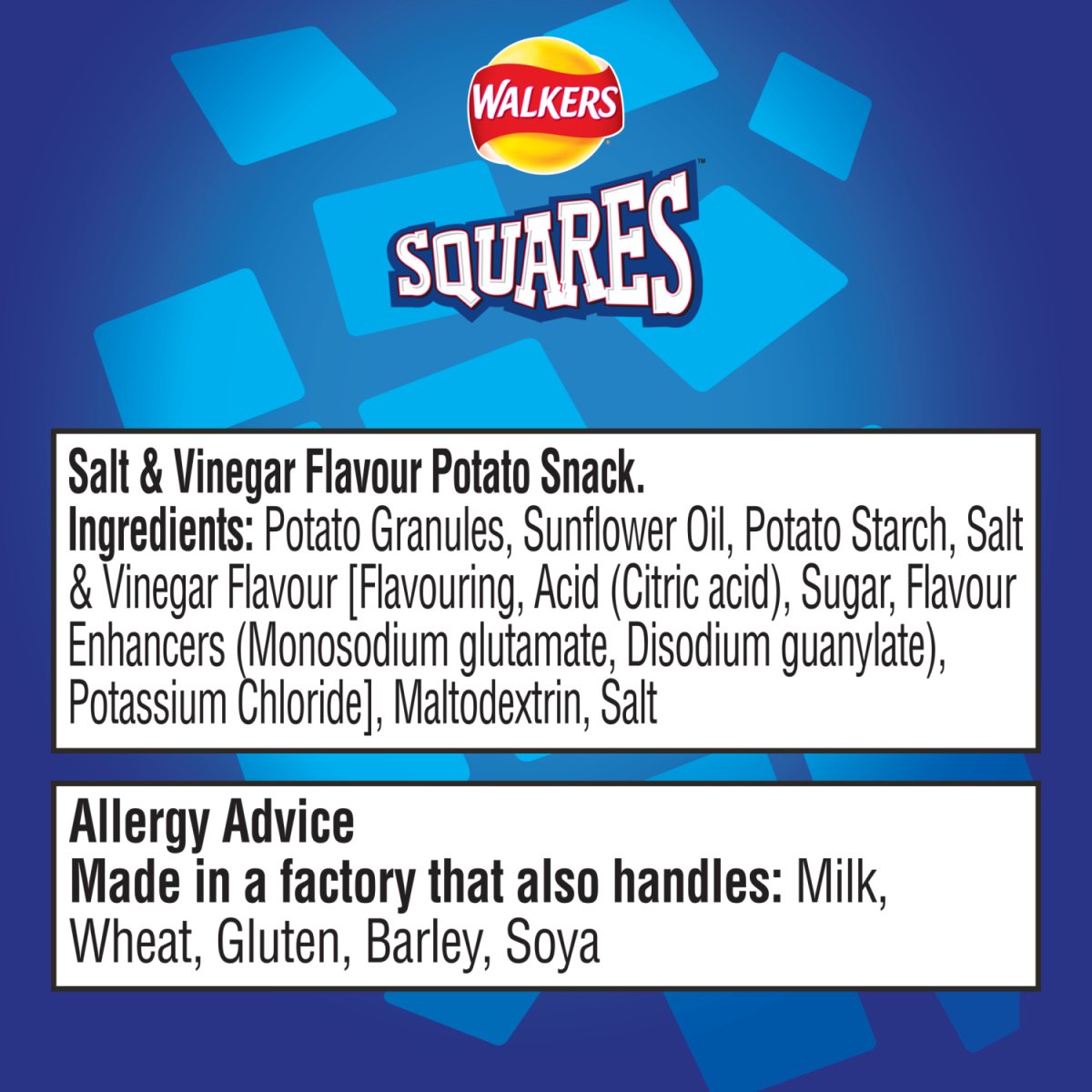 Walkers Squares Salt & Vinegar 27.5G - Intamarque - Wholesale 5000328475905