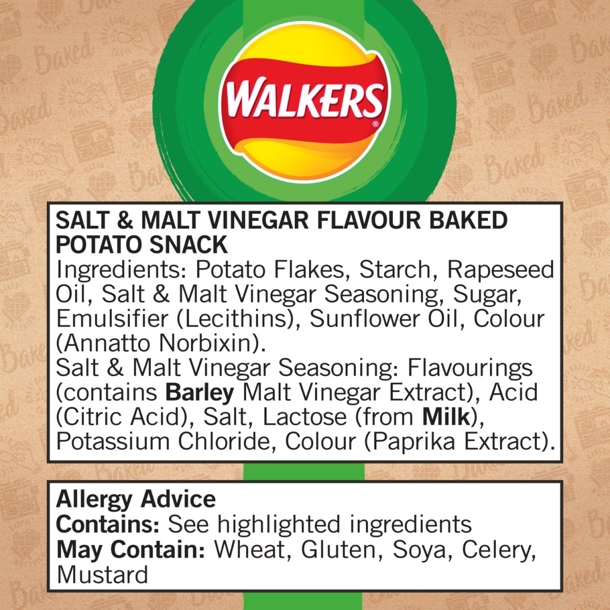 Walkers Baked Salt & Vinegar 37.5g - Intamarque - Wholesale 5000328555584