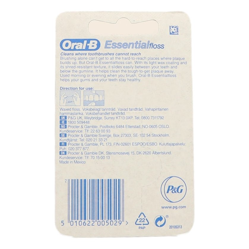 Oral B Dental Floss 50m Essential Mint - Intamarque - Wholesale 5010622005029