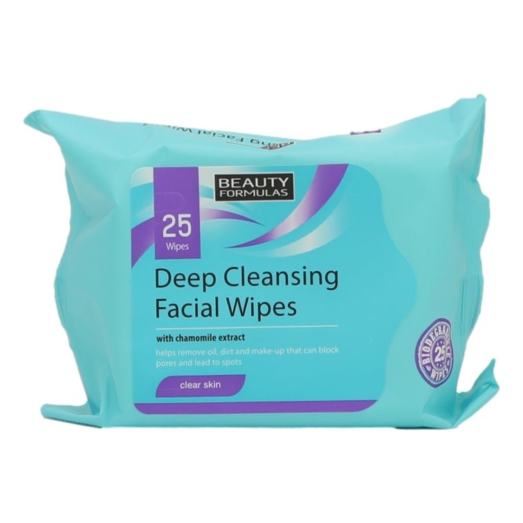 Beauty Formulas Facial Wipes 25's Deep Cleansing - Intamarque - Wholesale 5012251009362