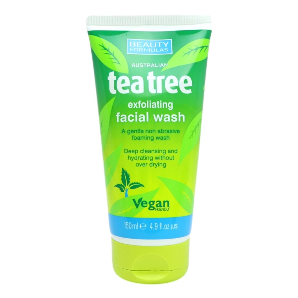 Beauty Formulas 150ml Tea Tree Exfoliating Facial Wash - Intamarque - Wholesale 5012251010412