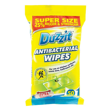 Duzzit Anti-Bacterial Wipes 50Pk - Intamarque - Wholesale 5013748090740