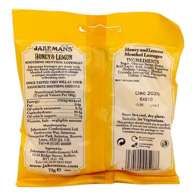 Jakemans Lozenges 73g Honey & Lemon - Intamarque - Wholesale 5030104005088