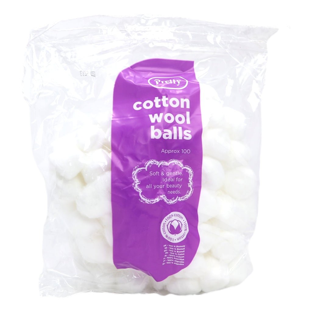 Pretty Cotton Wool Balls - 100 White - Intamarque - Wholesale 5031413953145