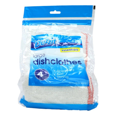 Duzzit Premium White Dishcloth 4pk - Intamarque - Wholesale 5053249255682