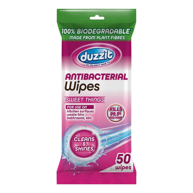 Duzzit Biodegradable Anti Bac Wipes Sweet Things 50Pk - Intamarque - Wholesale 5053249260457