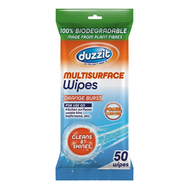 Duzzit Biodegradable Multisurface Wipes 50Pk Orange - Intamarque - Wholesale 5053249260914