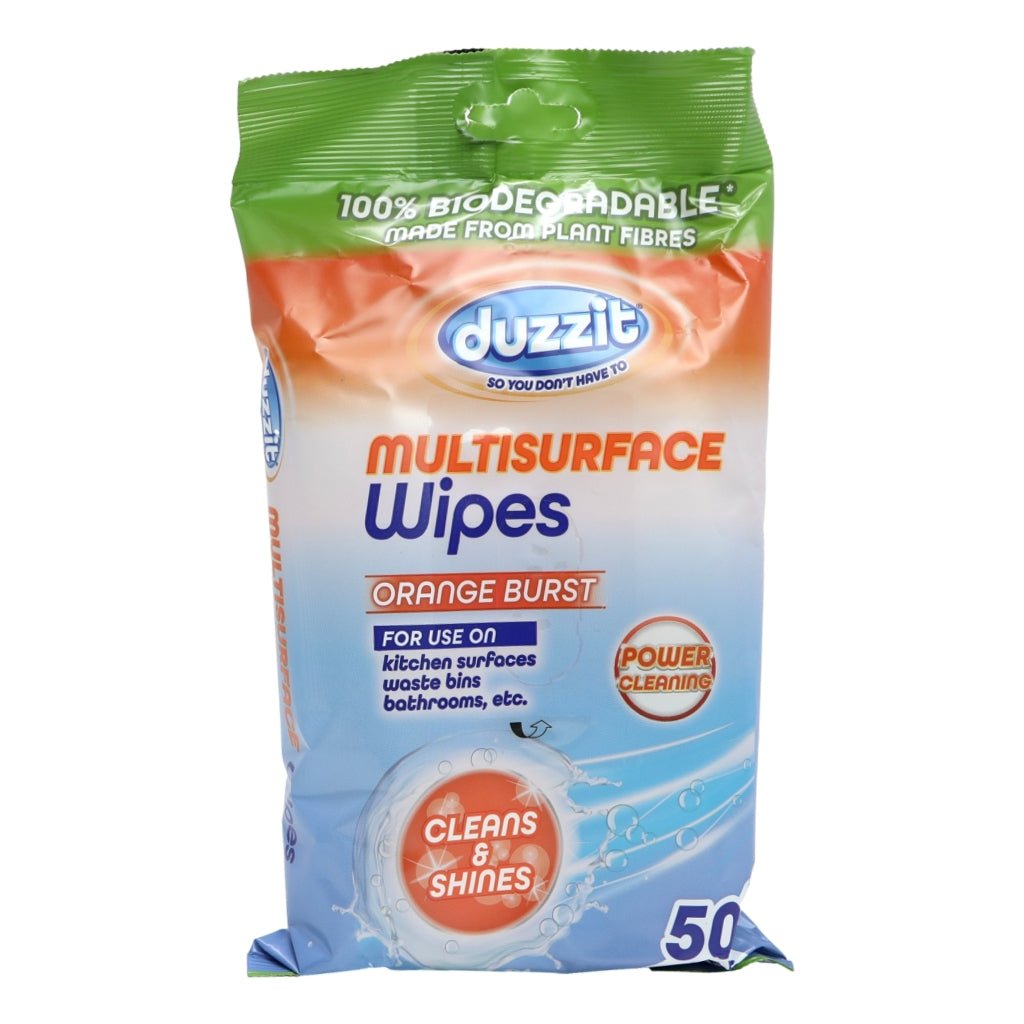 Duzzit Biodegradable Multisurface Wipes 50 Pack Orange - Intamarque - Wholesale 5053249260914