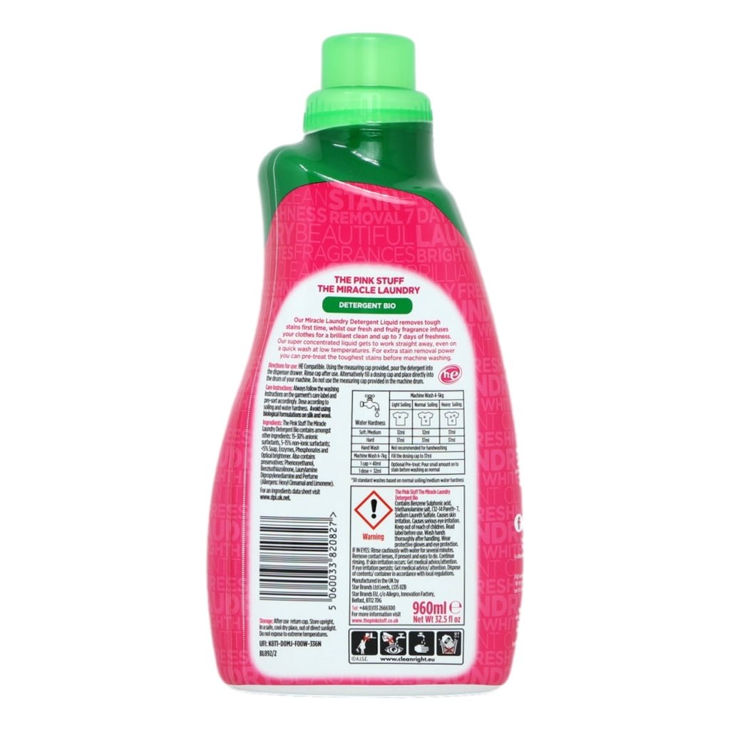 Pink Stuff 960ml Bio Laundry Liquid - Intamarque - Wholesale 5060033820827