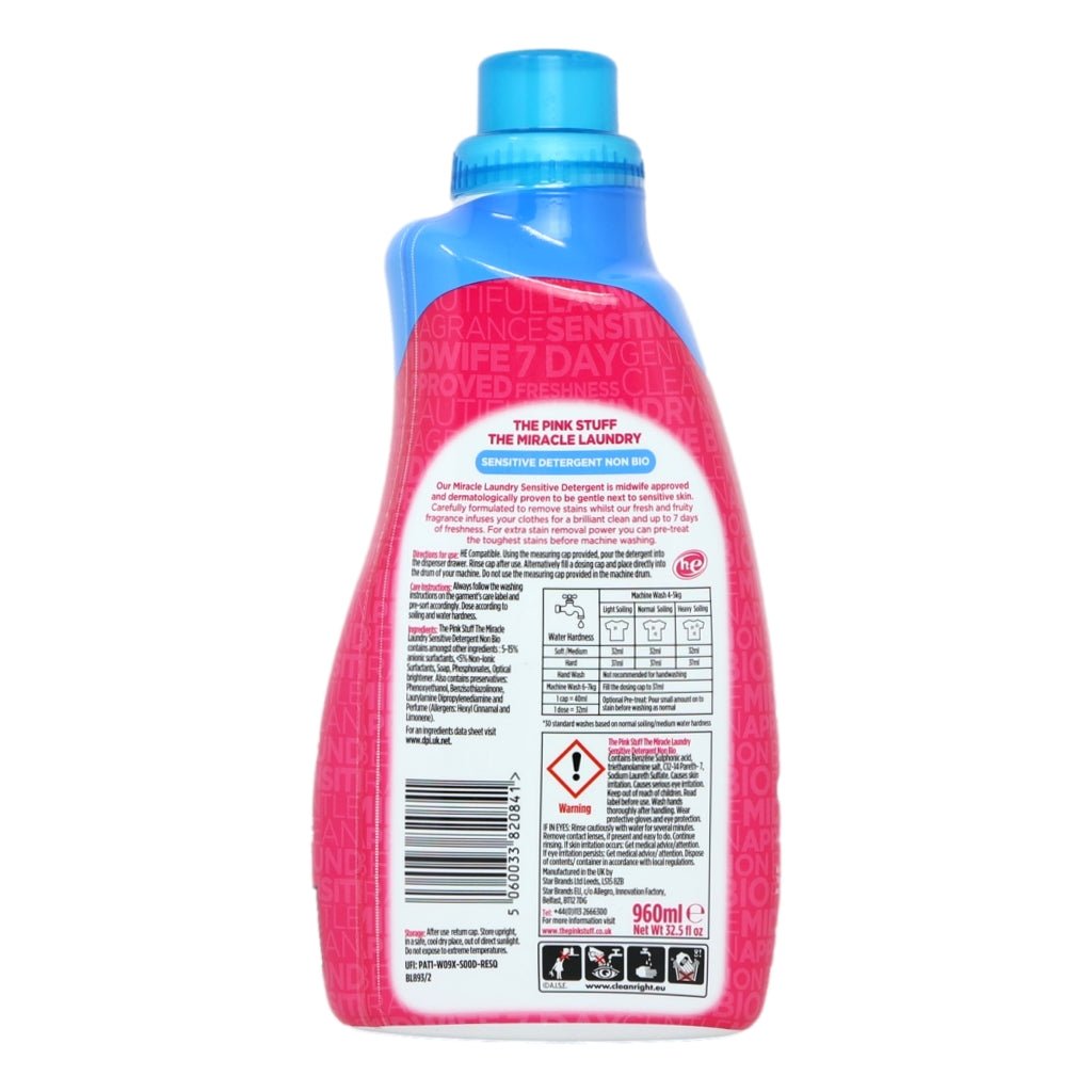 Pink Stuff 960ml Sensitive Non Bio Laundry Liquid - Intamarque - Wholesale 5060033820841