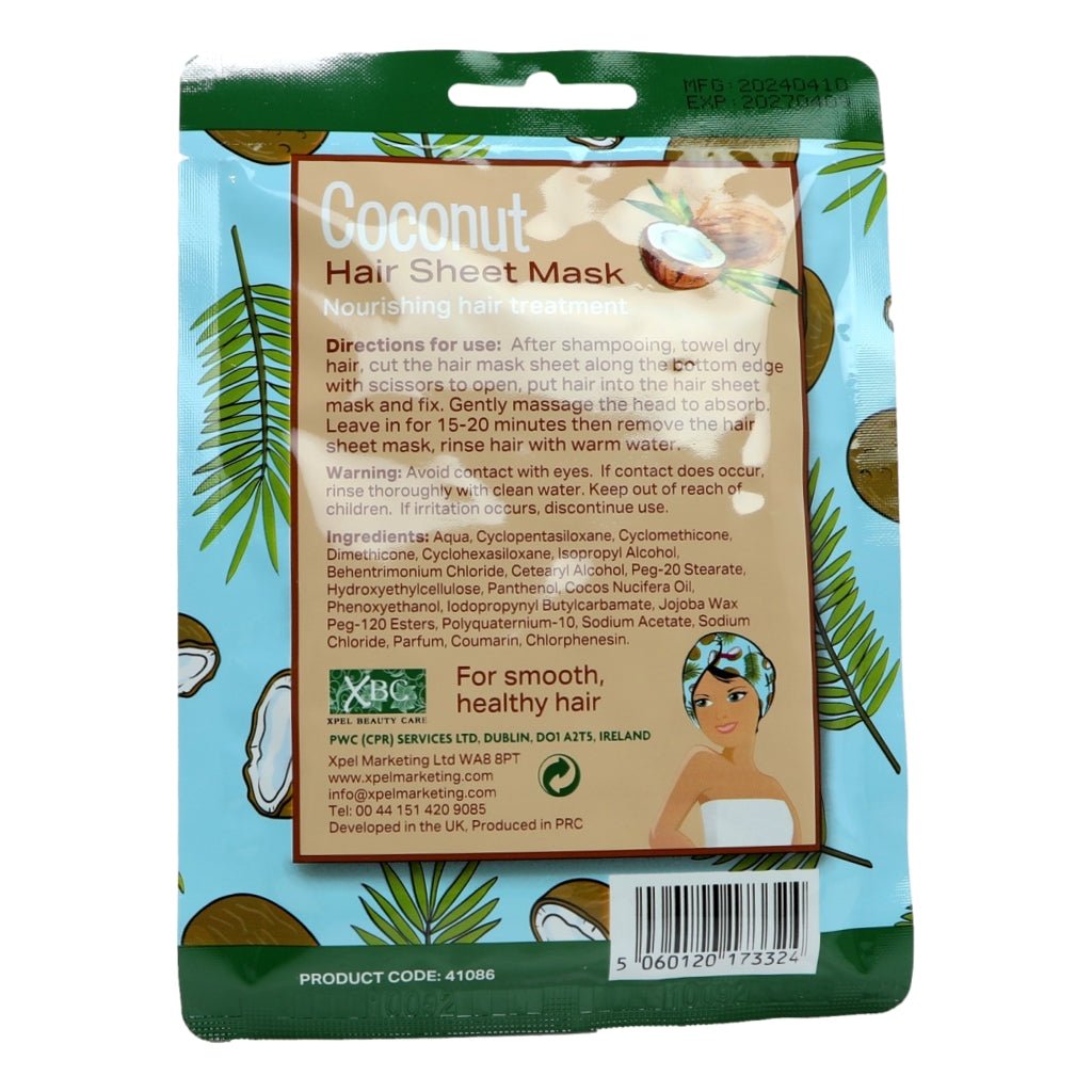 XHC Hair Mask Sheets - Coconut - Mixed case (12 Banana & 12 Coconut) - Intamarque - Wholesale 5060120173324