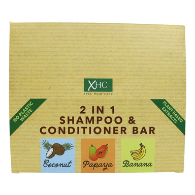 XHC Shampoo & Conditioner Bars (2in1) - Coconut, Papaya, Banana - Intamarque - Wholesale 5060120173775