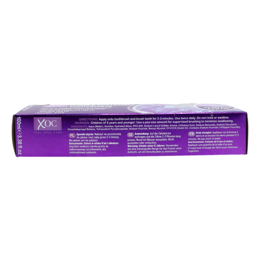 XOC Purple Toothpaste 100ml + Toothbrush - Intamarque - Wholesale 5060120177292