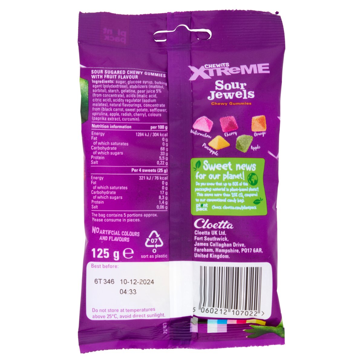 Chewits Xtreme Sour Jewels 125g - Intamarque - Wholesale 5060212107022