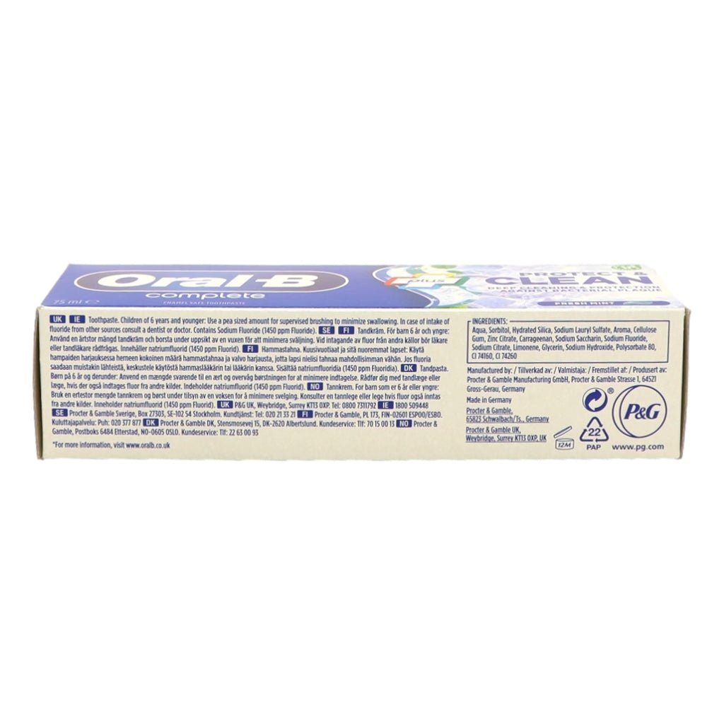 Oral B Toothpaste 75ml Complete Fresh & Clean - Intamarque - Wholesale 5410076926084