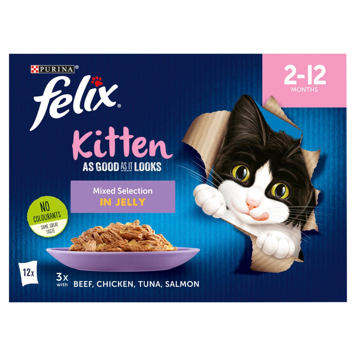 Felix As Good As It Looks 12pk Cat Food Kitten Mixed - Intamarque - Wholesale 7613031592029