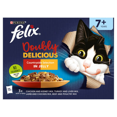 Felix Double Delicious 12pk Senior Meat In Jelly Cat - Intamarque - Wholesale 7613034073150