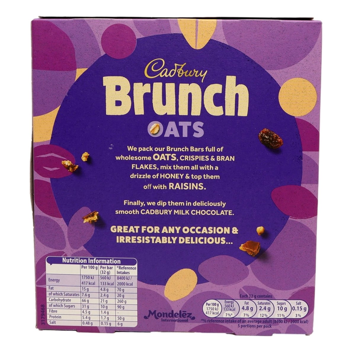 Cadbury Brunch Bar Raisin 5 Pack 160G - Intamarque - Wholesale 7622201824198