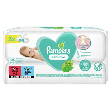 Pampers Baby Wipes Sensitive 2x52 - Intamarque - Wholesale 8001841062334