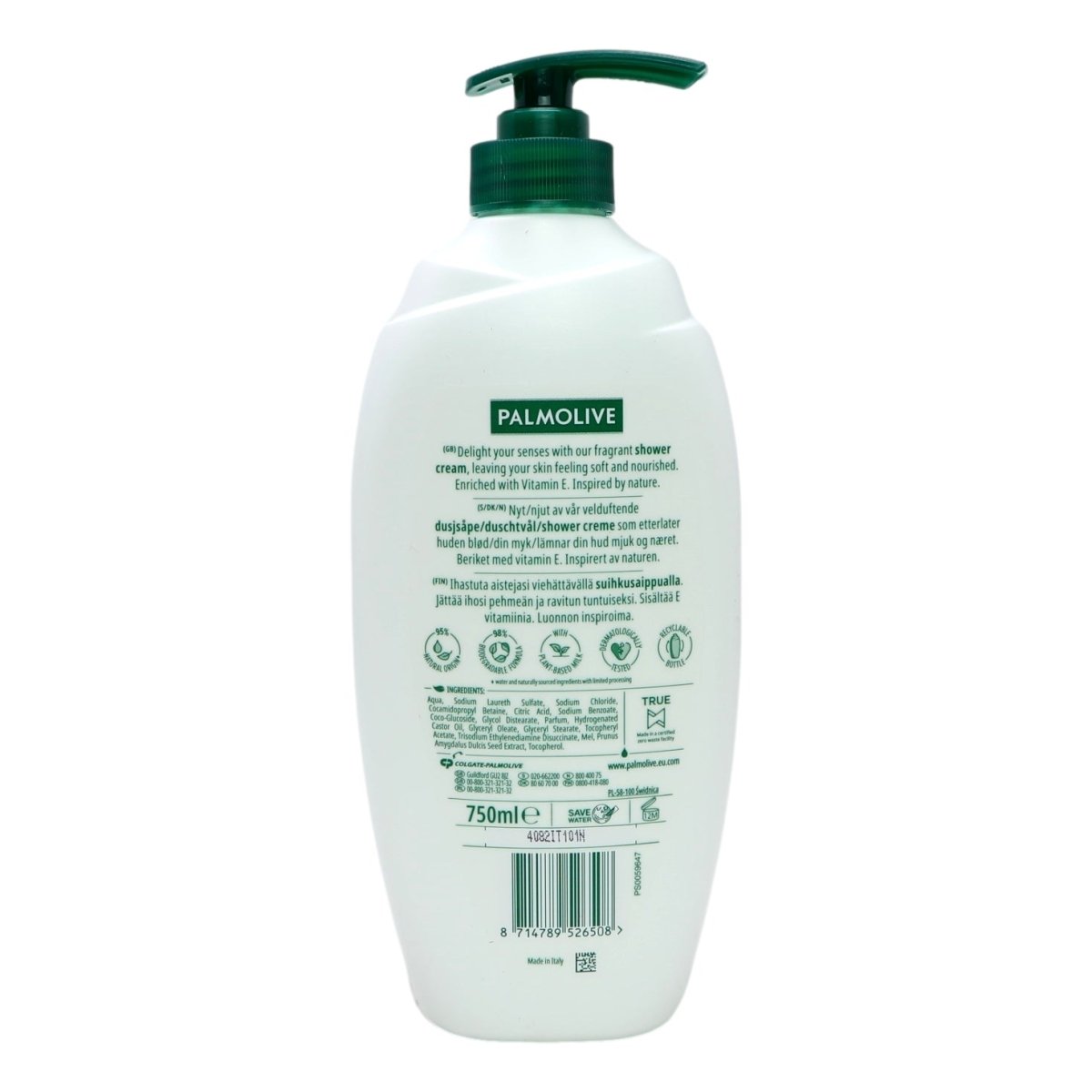 Palmolive Shower 750ml Milk & Honey Pump - Intamarque - Wholesale 8714789526508