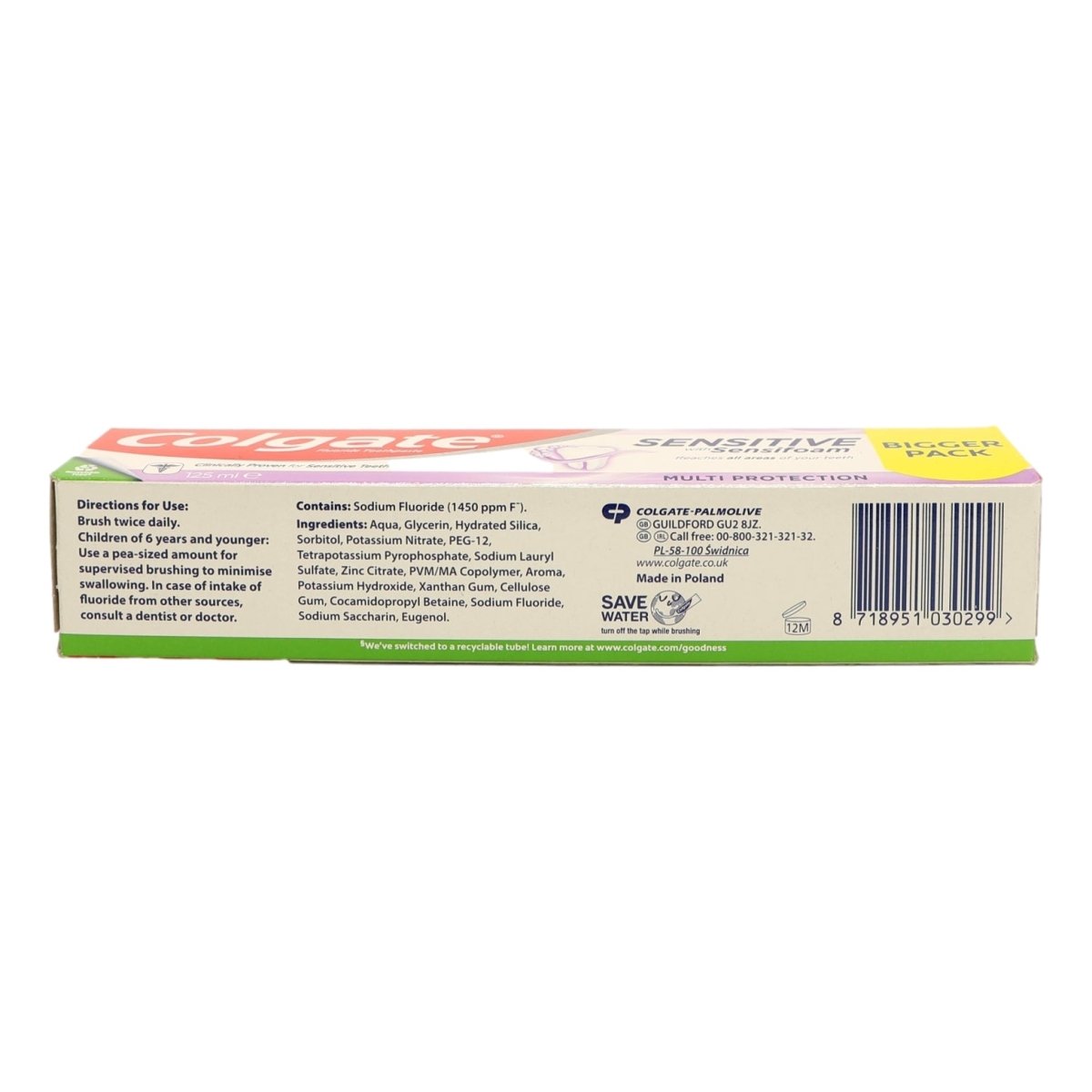 Colgate Toothpaste 125ml Sensitive Foam Multi protection - Intamarque - Wholesale 8718951030299