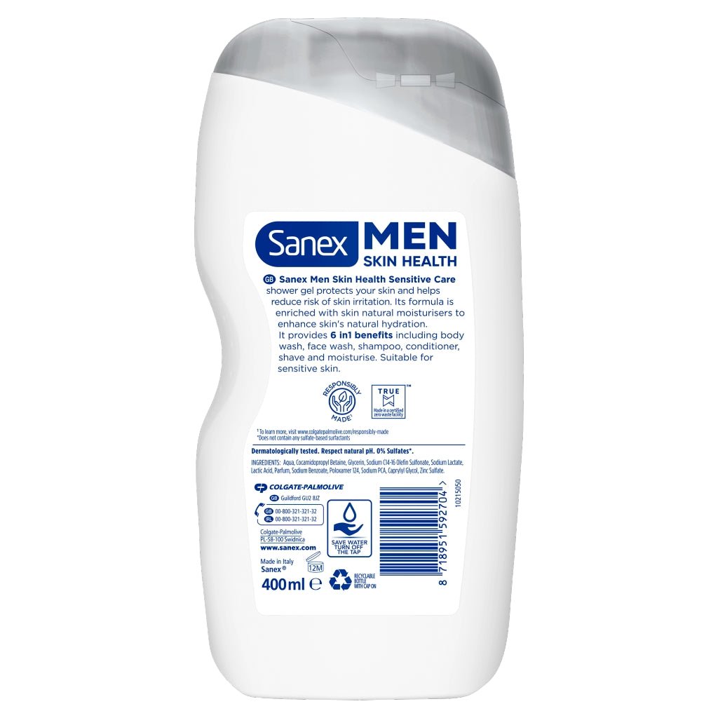 Sanex Shower Gel Men 400ml Sensitive - Intamarque - Wholesale 8718951592704