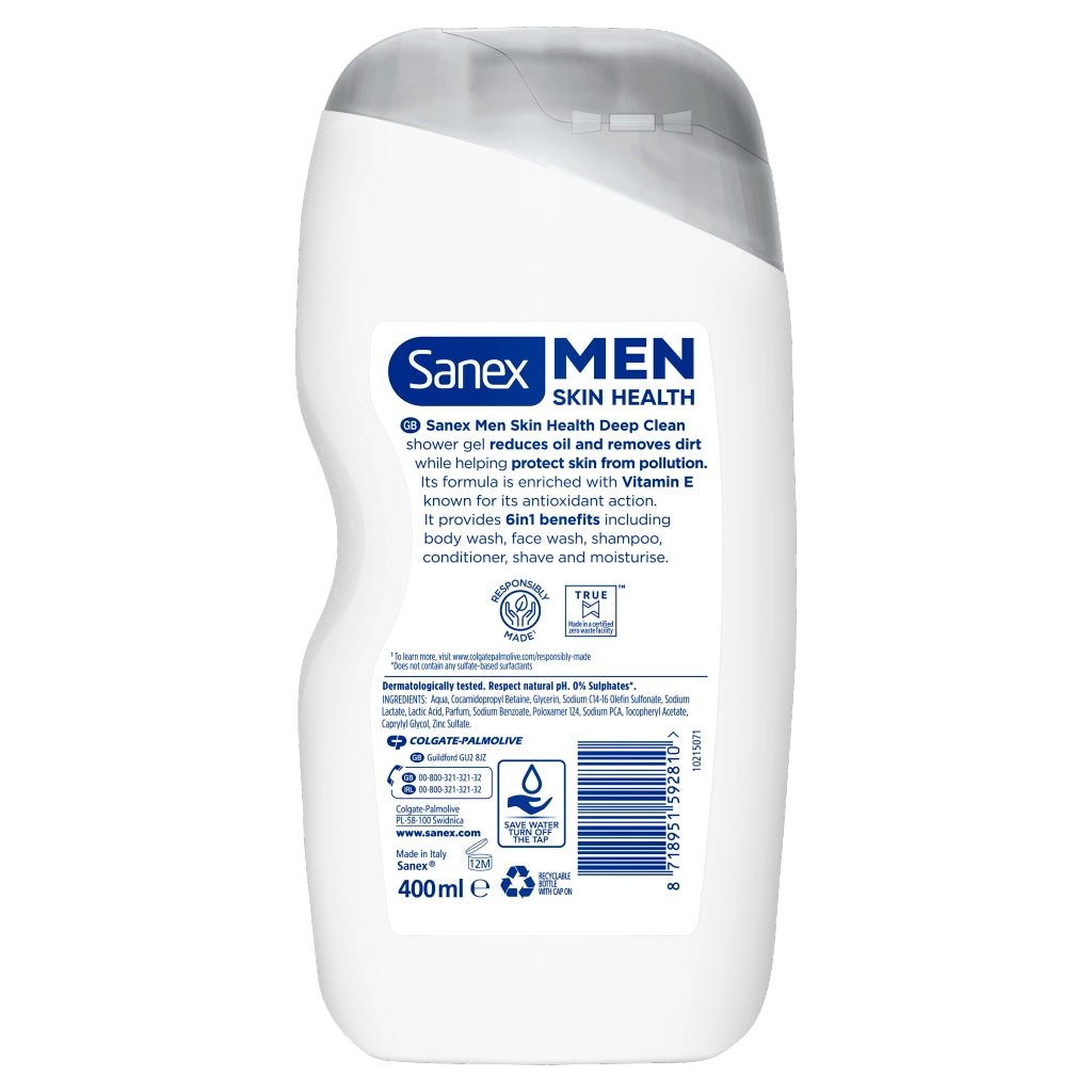 Sanex Shower Gel Men 400ml Pure Detox - Intamarque - Wholesale 8718951592810