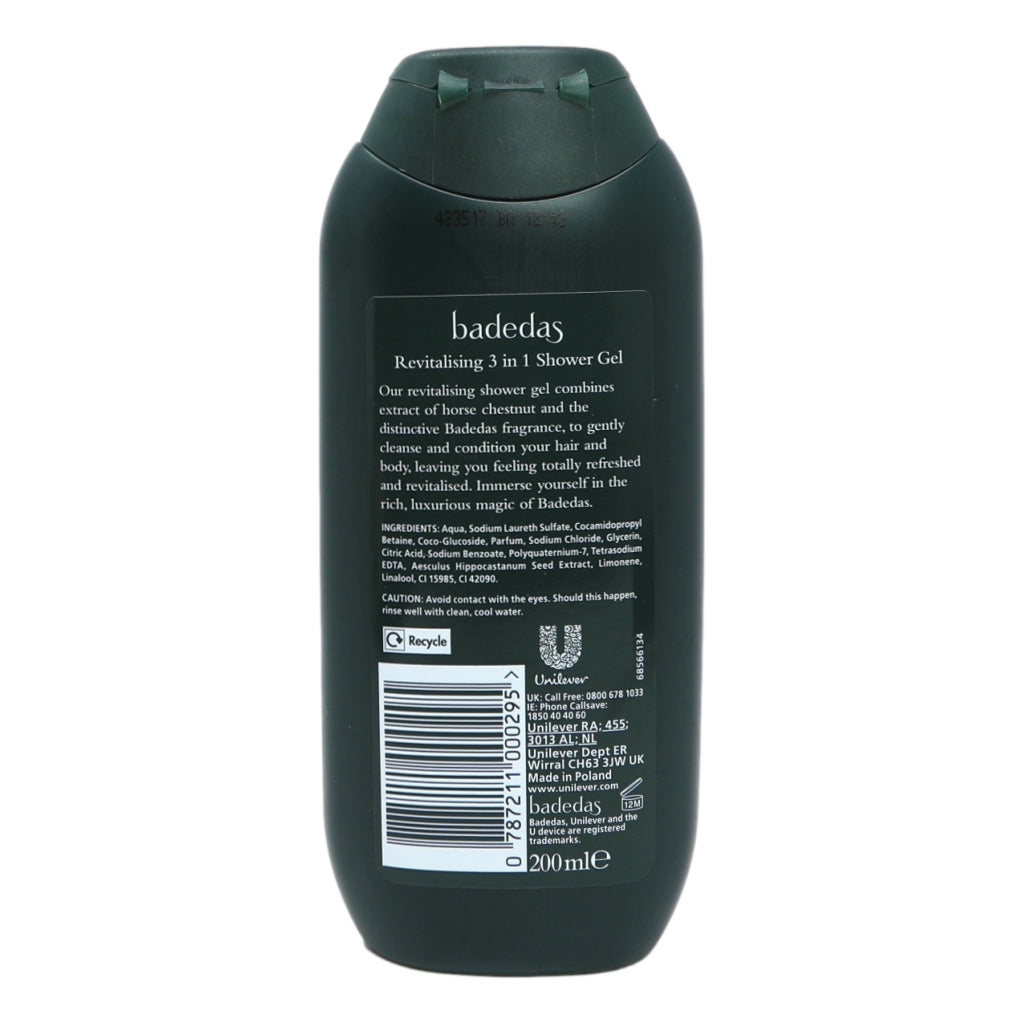 Badedas Shower Gel 200ml Revitalising 3in1