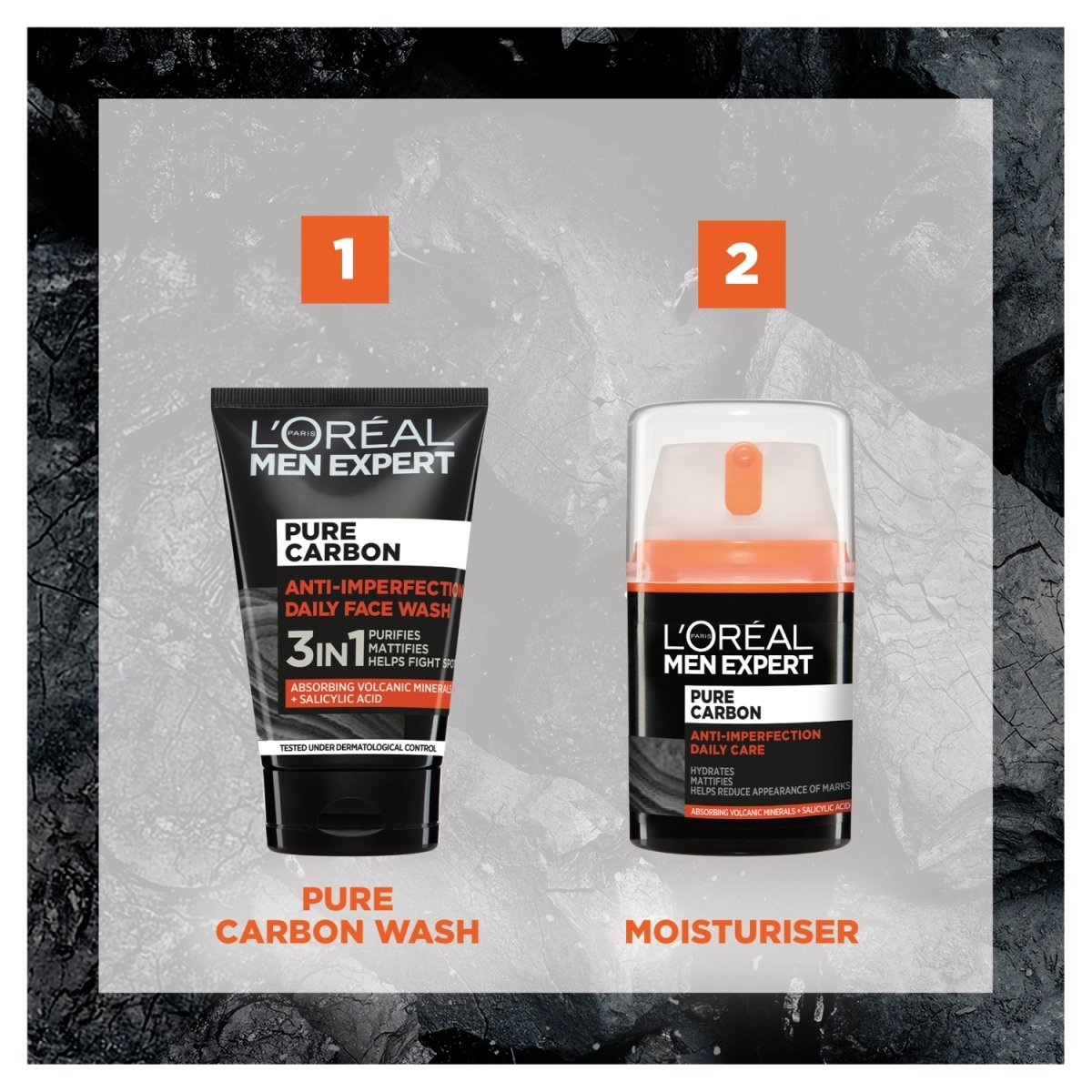 L'Oreal Men Expert Pure Carbon 3 in 1 Face Wash 100ml - Intamarque 3600523979226