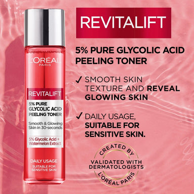 L'Oreal Revitalift Laser Glycolic Peeling Toner 180Ml - Intamarque 3600524019587