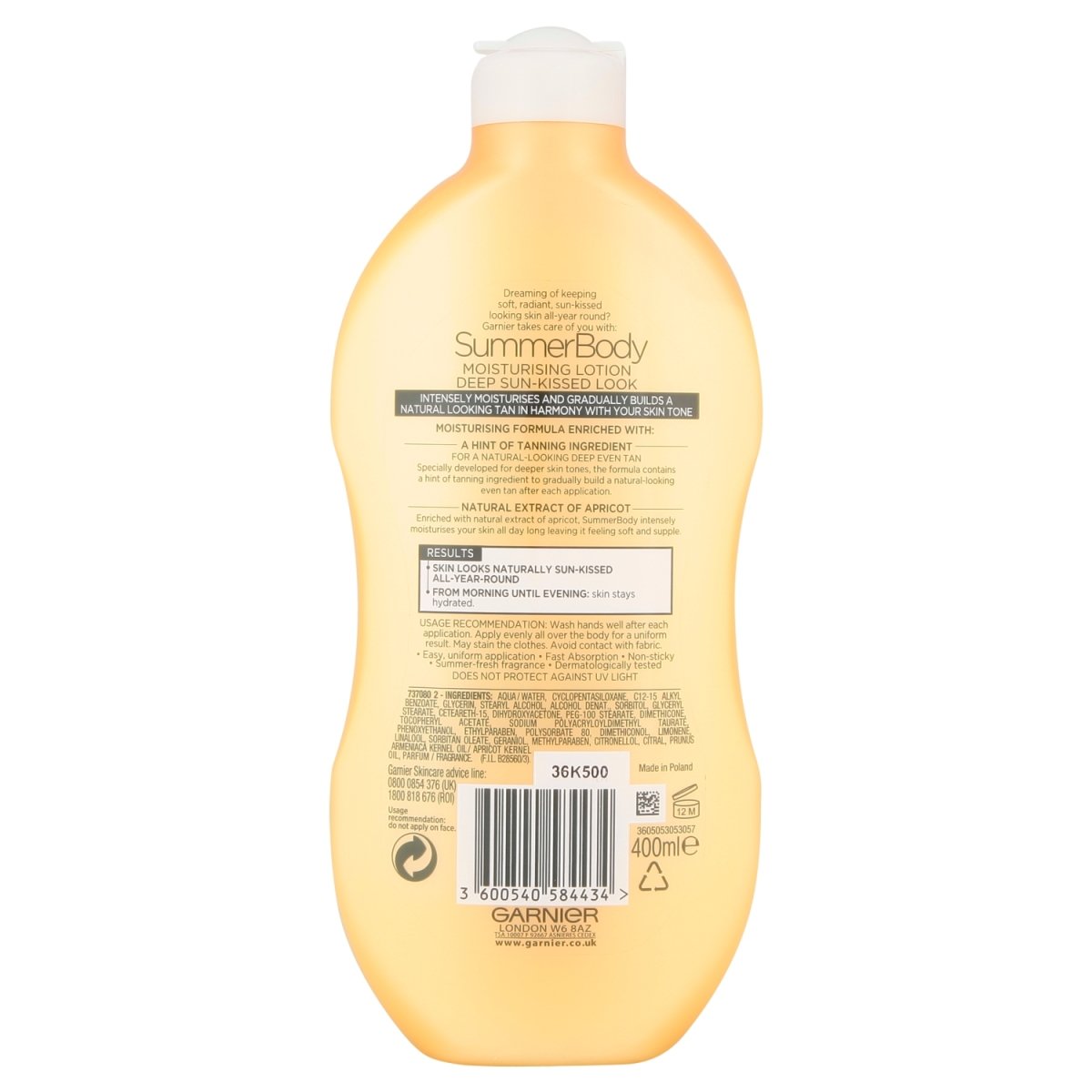 Garnier Summer Body Milk Deep - Intamarque 3600540584434