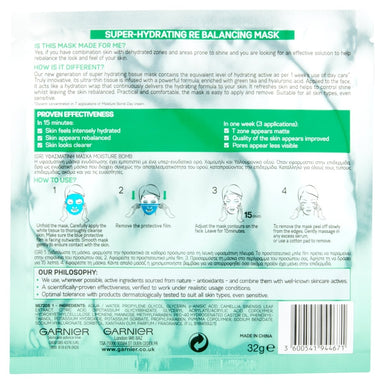 Garnier Moisture Bomb Tissue Mask (Normal To Combination Skin - Green Tea) - Intamarque - Wholesale 3600541944671