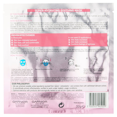 Garnier Moisture Bomb Tissue Mask (Dry & Sensitive Skin - Chamomile Extract) - Intamarque - Wholesale 3600541945029