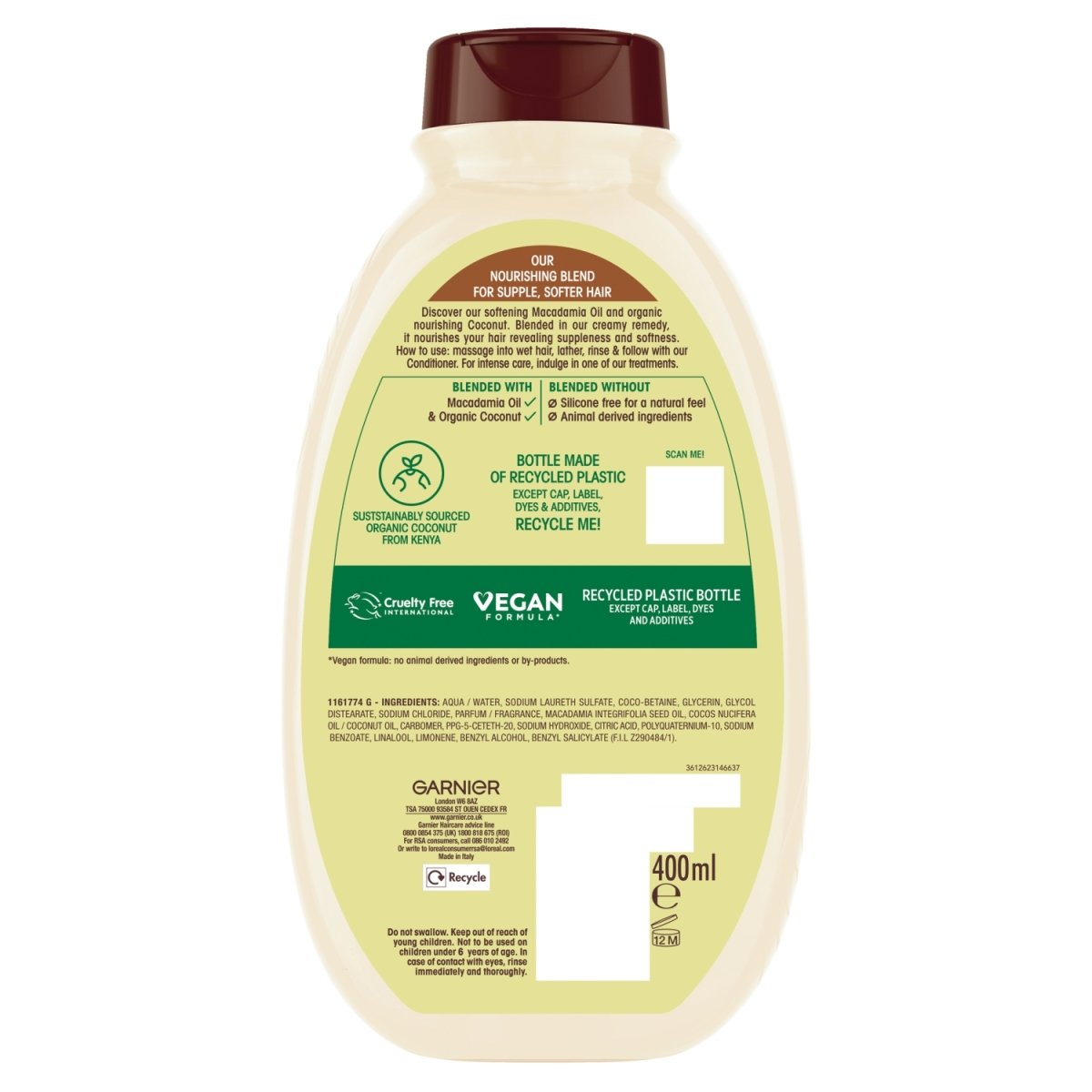 Garnier Ultimate Blends Coconut Milk Shampoo 400ml - Intamarque 3600542463102