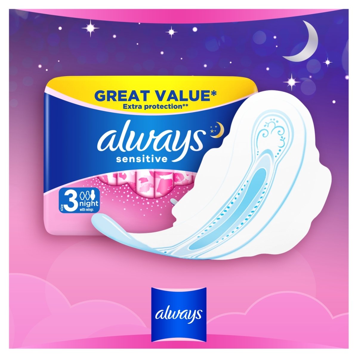 Always Sensitive Night Pads - Intamarque 4015400738565