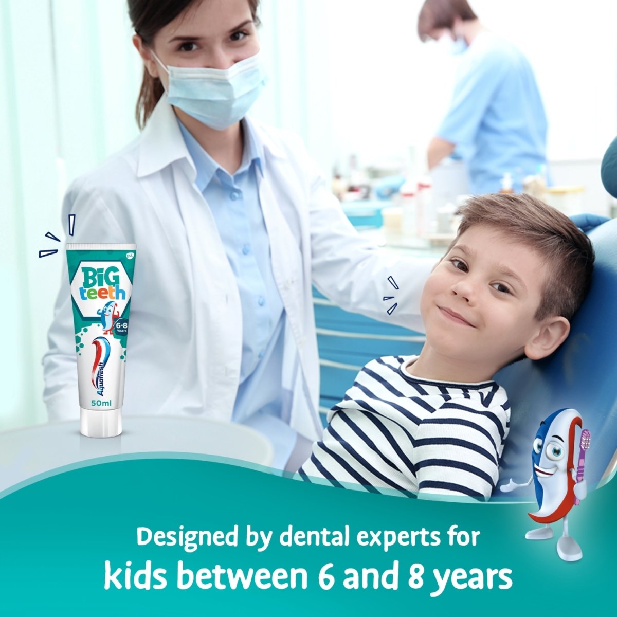 Aquafresh Kids Toothpaste 50ml Big Teeth 6 Years + - Intamarque 5000347090936